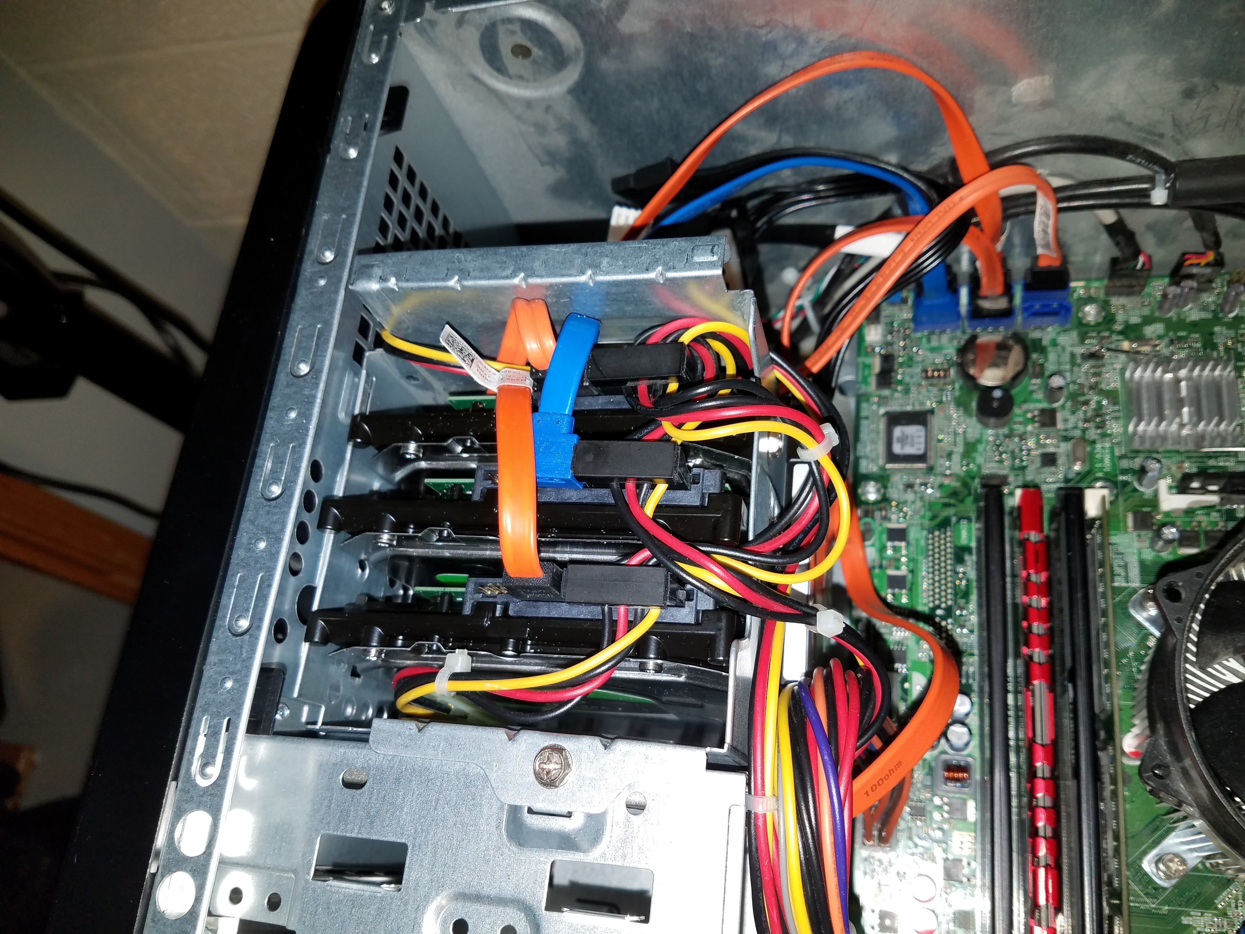 Old NAS drive layout closeup