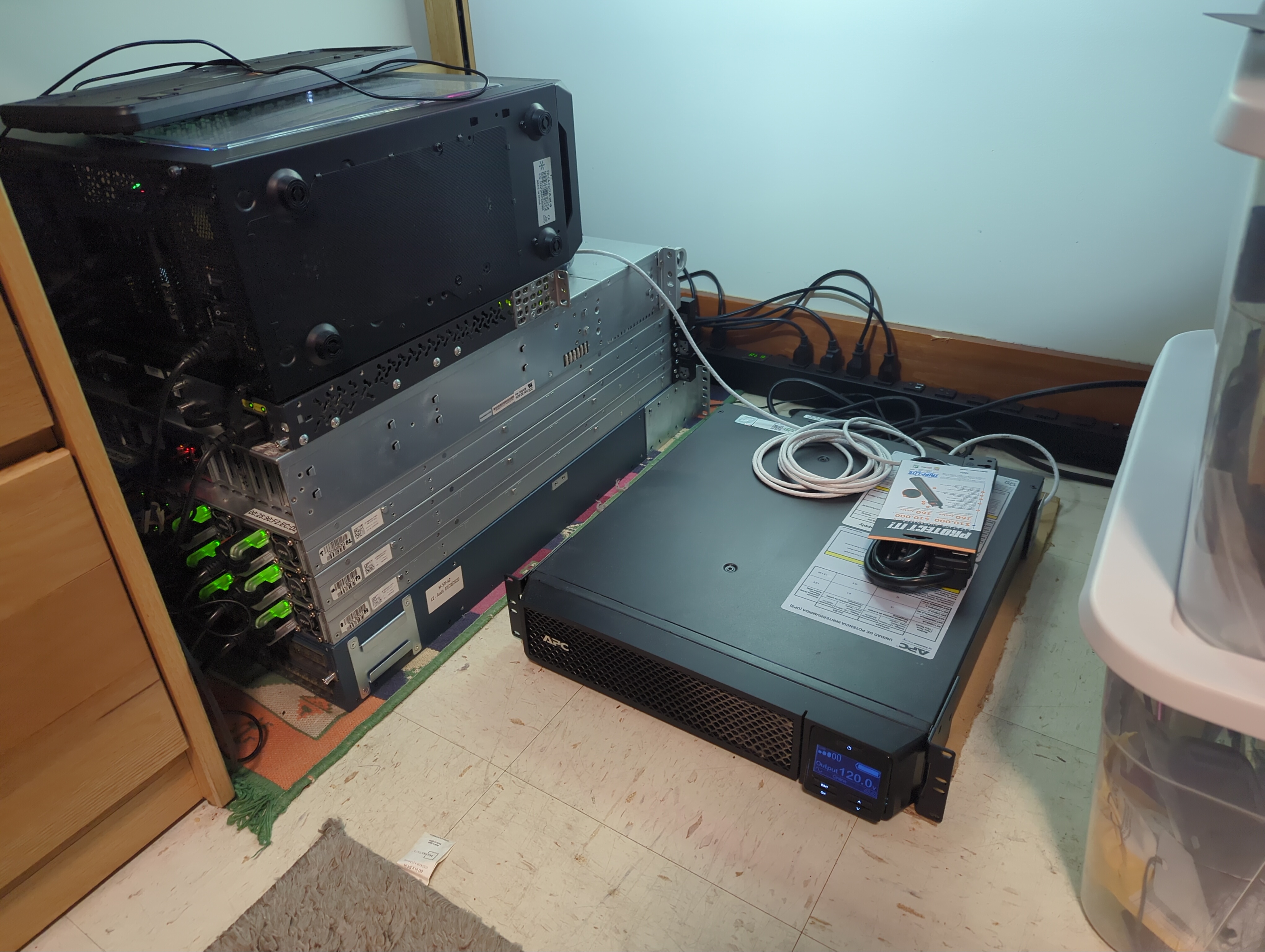 the view of the homelab when in the room with it